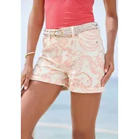 LASCANA Jeansshorts, mit Paisley-Print, Bermudas zum Krempeln, kurze Hose