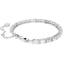 Swarovski Matrix Tennis Armband, Baguette-Schliff, Weiß, Rhodiniert | OS