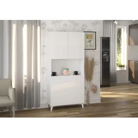 BIM Furniture Klappbare megan 1 Regale Haushaltsbüro Computertisch WEIß MATT / WEIß Glanz)