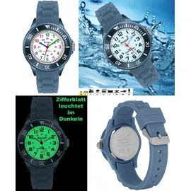 brecjon Kinder Armbanduhr 2002 5ATM Silikonarmband Blau