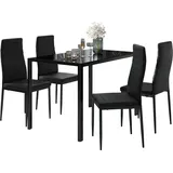 Vicco Esstisch, Set Grand, Schwarz, 120 x 75 cm 4er Set