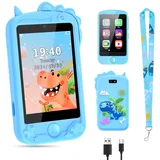 Mingfuxin Kinder Handy, Pretend Smartphone für Kinder Mädchen Jungen, 2,8 Zoll Touchscreen Telefon Uhr Kinder mit Dual-Kamera Musik Schrittzähler Wecker Kinderhandy für 3-12 Jahre Geschenke