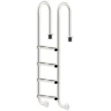 Zelsius Poolleiter Edelstahl Poolleiter mit 4 Stufen, 50,2 x 36,5 x 183 cm, Pool Einstieg