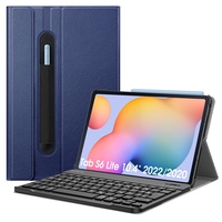 Fintie Tastatur Hülle für Samsung Galaxy Tab S6 Lite 10,4 Zoll 2024/2022/2020 Tablet - Keyboard Cover mit Magnetisch Abnehmbarer Deutscher Bluetooth Tastatur, Marineblau