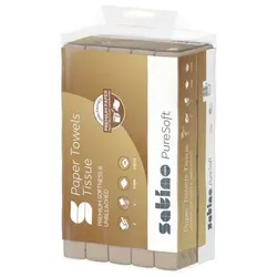 Falthandtuch Satino PureSoft, soft beige, 100 % Recycling, 2-lagig, 24x23 cm, V-Falz, 20x200=4.000 Tücher im Handy-Pack #277540
