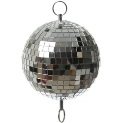 Spiegelkugel 15cm - silber - Discokugel Echtglas - 10x10mm Spiegel - PROMO - Met...