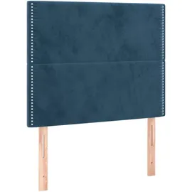 vidaXL Boxspringbett mit Matratze Dunkelblau 100x200 cm Samt - Blau