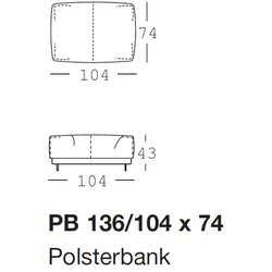 freistil Rolf Benz 136 - Polsterbank | B: 104 cm