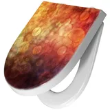 Primedeco WC-Sitz mit Absenkautomatik Motiv Abstrakte Kreise (1-St), Absenkautomatik, Soft-Close orange