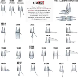 STEIGNER Duschdichtung, 100cm, Glasstärke 6/7/ 8 mm, Vorgebogene PVC Ersatzdichtung für Runddusche, UK08