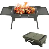 Holzkohlegrill, Tragbarer Grill, Räuchergrill, Faltbarer Edelstahl-campinggrill, Kleiner Outdoor-picknick, Outdoor-kochgrill Für Garten, Balkon, Reisen