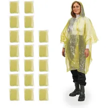Relaxdays Regenponcho 20er Set, Gelb