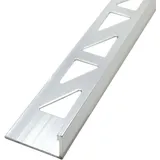 Dalsys Fliesenschiene Winkelprofil Aluminium eloxiert Silber matt 2,5 m x 10 mm