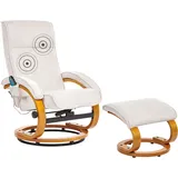 Massagestuhl HERO mit Fußstütze Stoff Hellbeige