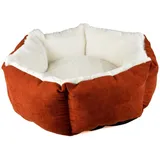 DUVO+ Tierbett Hundekorb hexa Velvet Copper rot/weiß