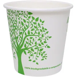 emissimo Bio Einwegbecher "GreenTree" 0,118 L - Pappe PLA-beschichtet umweltfreundlich Kaffeebecher  50 Stück