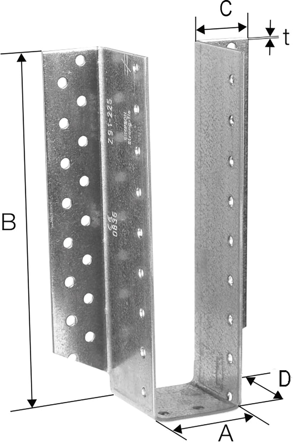 SIMPSON Balkenschuh außenliegend BSD - Stahl feuerverzinkt - 180x280 mm