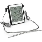 Digitales Fleischthermometer Mit Zwei Sonden, Grillthermometer, Hintergrundbeleuchteter Lcd-touchscreen, Timer Und Alarm.