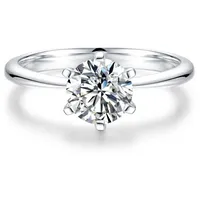 ROUGEMONT Verlobungsring Funkelnder Moissanit Ring mit 1,0ct +Echtheitszertifikat 925 Silber, Echtschmuck silberfarben 7