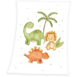 Herding Dinos Microfaserflausch-Decke, 75x100 cm, 100% Polyester