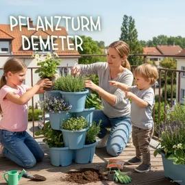 KHW Pflanzturm Demeter Ø 43 x 66 cm Blau