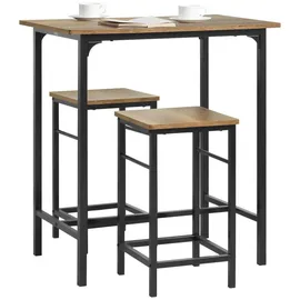 SoBuy Bartisch Set 3-teilig 80 x 50 x 87 cm Braun