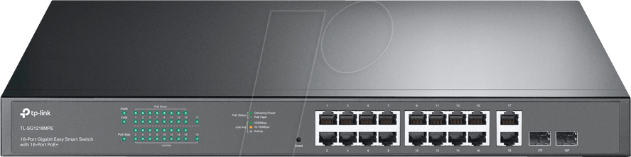 TPLINK TLSG1218M - Switch, 20-Port, Gigabit Ethernet, 2x SFP/RJ45