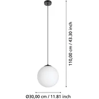 EGLO Pendelleuchte Rondo 3 schwarz opal 30 x 110