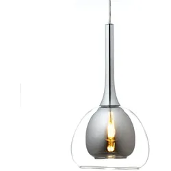 BRILLIANT Pendelleuchte "Hadan", silber (rauch, transparent, chrome), H: 120cm, Lampen, Hängelampe 3flg