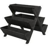 Pflanztreppe Hhg 646, Blumenregal Kräutertreppe Pflanzkübel Hochbeet, 5 Kästen 56x56x70 Outdoor Holz Mvg Anthrazit