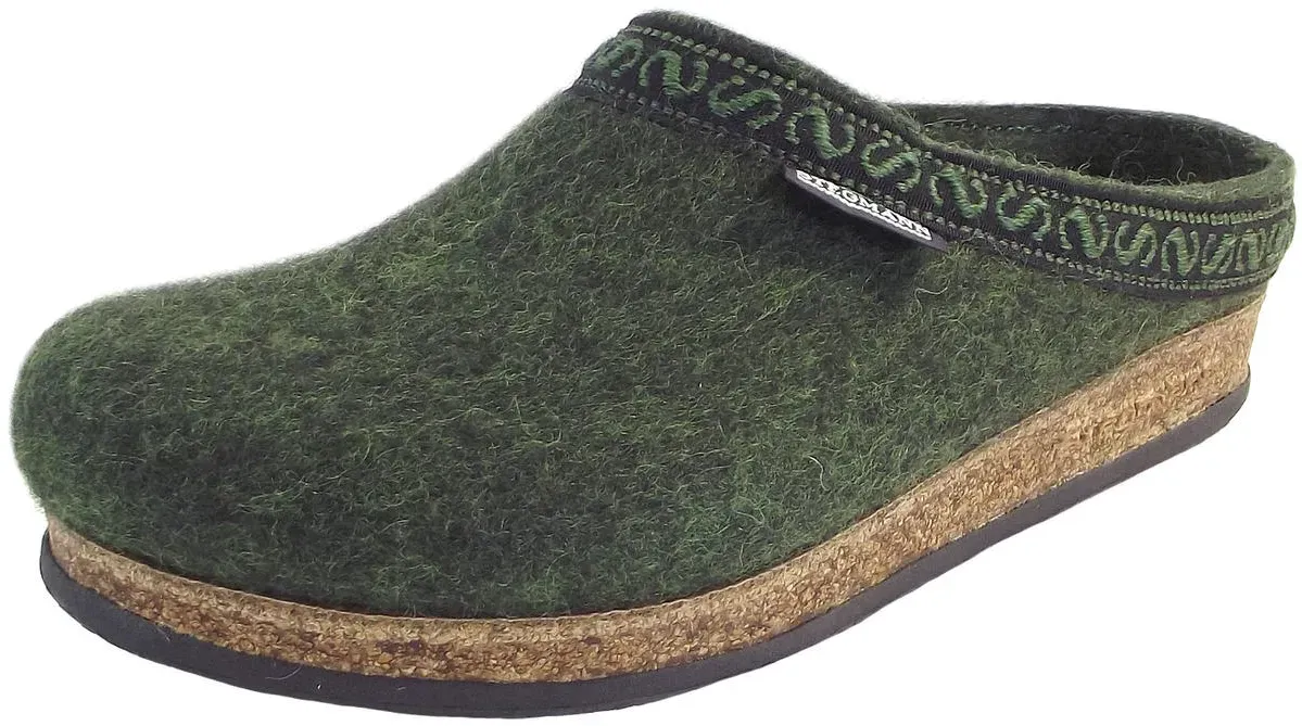 108 Unisex Wollfilz-Pantoffeln, Dunkelgrün (Green)