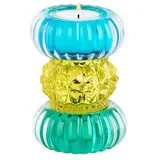 Cr8 A Gift Gift Company Teelichthalter Sari rund, Kerzenständer, Kristallglas, Blau, Gelb, Grün, 11.5 cm, 1093901010