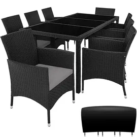 Tectake Rattan Sitzgruppe 8-tlg. Schwarz