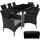 Tectake Rattan Sitzgruppe 8-tlg. Schwarz
