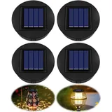 Solar Ersatzdeckel 8 cm für Solarleuchte Außenlaternen, 1.2V, IP44 Ersatzmodule für Solarlampen Warmweiß Licht, LED Solarmodule ersatz für Garten Laterne Terrasse Beleuchtung, 4 Stück