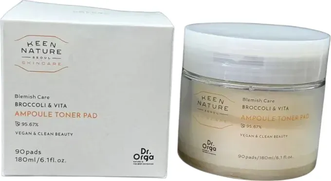 Dr.Orga Aufhellende Pflege Brokkoli & Vitamin Ampullen-Toner-Pads, 90 Stück