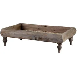 Chic Antique Holz Tablett auf Füßen, H9/L33/B19 cm, natur