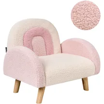 Beliani Kindersessel Regenbogen Ombo Bouclé 0 x 0 cm Holz rosa