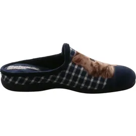 RELAX Damen Hausschuh Katze beige - Blau - 42