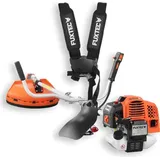 FUXTEC Benzin Motorsense Multitool Trimmer mit 62cc 3,5PS Leistung, 2-Takt - Profi-Tragegurt Rasentrimmer, Freischneider fs Faden | Easy Starter