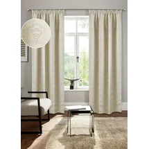 bruno banani Verdunkelungsvorhang Alessio, Kräuselband (1 St), verdunkelnd, Elegantes Muster, Jacquard, verdunkelnder Vorhang, blickdicht,modern beige 130 cm x 225 cm