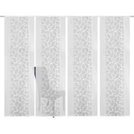 HOME WOHNIDEEN JENNA Schiebegardine Klettband 57 x 245 cm Beige/Weiß 4 St.