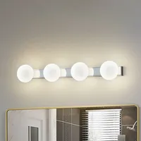 LUCANDE LED-Bad-Wandlampe 'Myrra' chrom, Glas, 60 cm, IP44