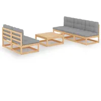 vidaXL Garten-Lounge-Set 6-tlg. grau