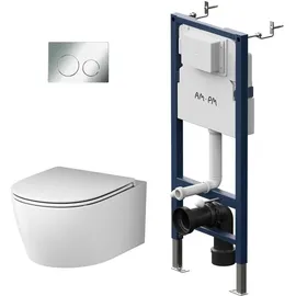 AM.PM X-Joy S Runde Wand-WC mit WC-Sitz Weiß