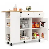 Odikalo Kücheninsel Küchenschrank Buffetschrank Esswagen Trennwände Snackhalter Glasregal