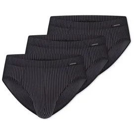 SCHIESSER Pure Micro Mini Slip gestreift schwarz M 3er Pack