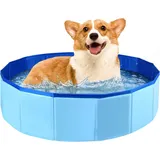 Faltbar Hundepool,PVC Hundepool,Schwimmbad für Hund,Hunde Planschbecken für Haustiere,Faltbarer Hundepool für Kleine Hunde,Hunde Schwimmbecken für Hund,Kinderschwimmbad, 50x8 cm, 1 Stück