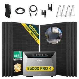 solarmars Balkonkraftwerk polykristallin 4000 W inkl. Anker Solix Solarbank 4 E5000 Pro 500 W