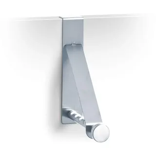 Zeller 13880 Türhänger, Edelstahl, ca. 3 x 15,3 x 15,4 cm, mit einem Kleiderhaken und Einhängekerben für Kleiderbügel